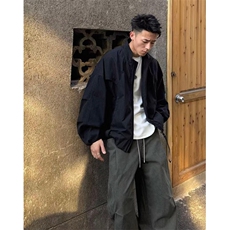 网图！秋季上新美式简约夹克纯色百搭设计感-LK80177-特批88，男装夹克，电商A061
