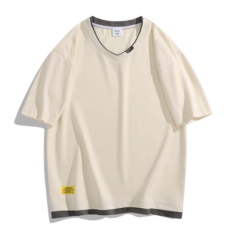 夏季短袖日系白底休闲撞色印花潮牌百搭短袖T恤男TC3138RK01-P30,男装T恤,星座717