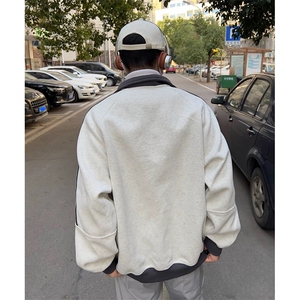 抖音得物高品质 美式高街重磅结构设计拼接织带立领卫衣外套 CM42图片