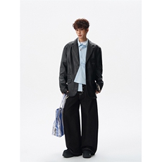 8XL-M特大码皮衣男中性风休闲西装皮衣外套加大码PY852P110控138，男装西服套装，电商D206-1
