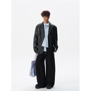 8XL-M特大码皮衣男中性风休闲西装皮衣外套加大码PY852P110控138图片