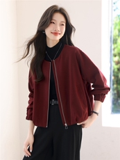 卫衣外套女2025新款秋季薄款圆领短款拉链开衫小香风中年妈妈秋装，女装短外套，涵誉