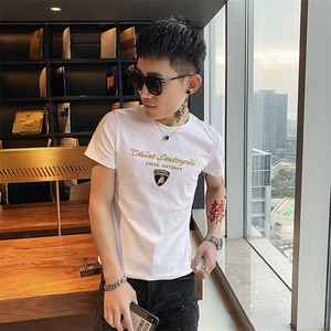 312A-7303-P35 新款社会小伙短袖T恤修身男士潮流半袖体恤A图片