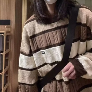 2313-P50 美式复古高级感毛衣男春秋款加厚休闲针织衫慵懒风图片