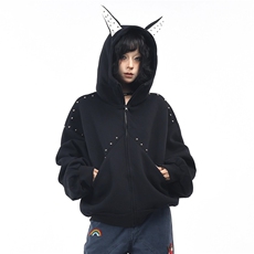 美式灰色黑色巨好看卫衣男女新款2025连帽宽松潮牌时尚ZF38P50，男装卫衣，星座1112-1