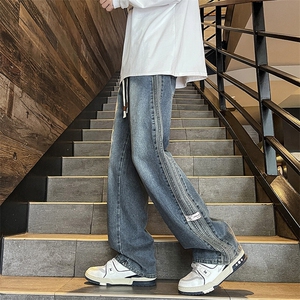 秋季牛仔裤男美式复古裤子潮牌水洗显瘦直筒牛仔裤N053-P45图片