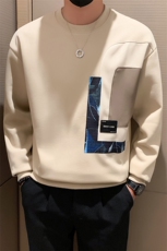 秋季新款痞帅撞色卫衣男潮牌拼接宽松圆领长袖打底衫上衣WY02-P55，男装卫衣，电商D323（原B261）