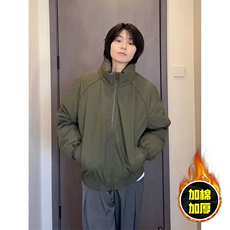 现货美式高街休闲棉衣夹克三防立领纯色户外工装加厚棉服外套，男装夹克，电商A486