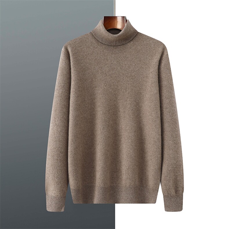 2025年秋季长袖长袖时尚百搭通勤简约休闲高翻领，男装羊绒套衫，羿纯羊绒