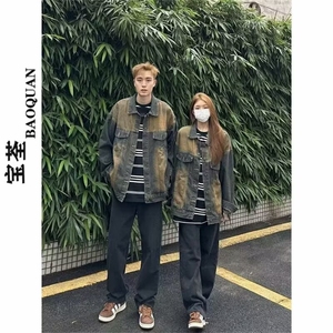 1506/QG88460/P61牛仔复古美式外套图片