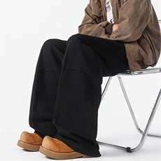 8XL-M工装裤男秋季日系男直筒宽松阔腿休闲弯刀裤子男K9177P65，男装工装外套，电商D206-1