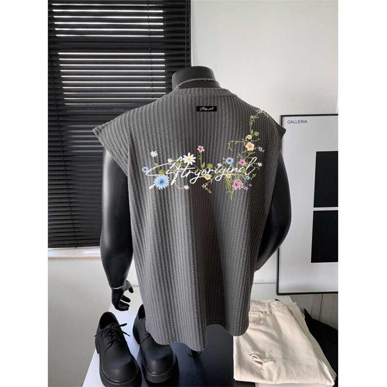 XZ809A/BXXX05/P35/控48美式V领印花背心T恤,男装背心/马甲,星座809A(原222-1)