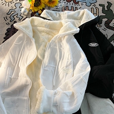 冬季加厚羊羔毛衣男袄外套港风宽松百搭连帽服W6605-P55，男装棉衣，星座512-3