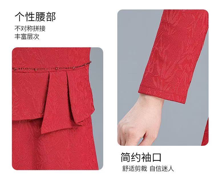 2025新款精品婚礼连衣裙庆结婚喜庆喜婆婆高端气质款A字裙子,女装大码女装,娇莉