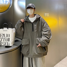 工装大口袋套头连帽外套夹克男秋季潮牌ins机能风卫衣JK0890-P48，男装夹克，星座308B-1