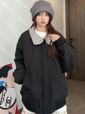 网图羊羔毛毛领棉服派克服男女冬季2025新款立领工装棉衣外套P78，男装棉衣，电商C306-1