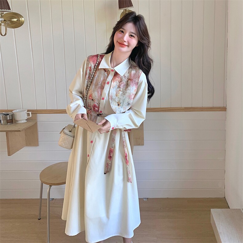 春现轻风印花瘦腰显瘦连衣裙B190-5011-P140-K198,女装连衣裙,2B190