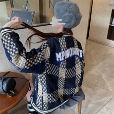 小众格子棒球服外套女春季新款复古上衣宽松休闲夹克潮JK481-P65，男装夹克，星座1008