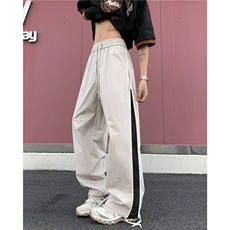 夏季侧拉链透气网布休闲裤男宽松速干裤伞兵裤K10130/P48，男装休闲裤，星座506