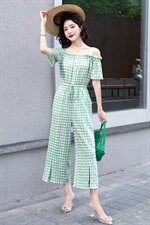 2021年夏季连衣裙时尚气质简约优雅百搭修身格子甜美，女装连衣裙，悠米