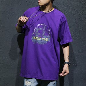 夏装潮牌男士短袖T恤宽松上衣肥佬短袖t恤加肥加大码18031-1款图片