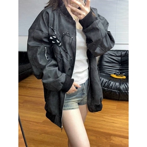 W9407-P70 网图现货 新款美式飞行员夹克外套宽松大码休闲棒球服图片