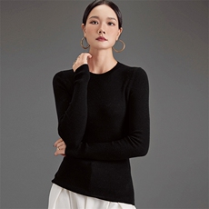 秋冬新款纯色针织套头上衣时尚百搭，女装羊毛衫，挚尚羊绒
