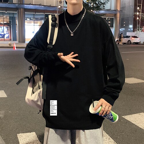 M18045-P45 加绒款-P65半高领毛衣男士大码针织衫男毛线衣男图片