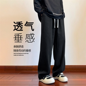 牛仔裤男水洗潮牌美式高街松紧裤男生复古休闲直筒裤K823-特批-35图片