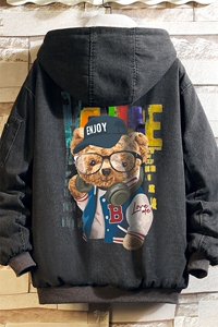 NM53211-P140 牛仔外套男大码加厚加绒衣男羊羔毛服男 砖墙图片