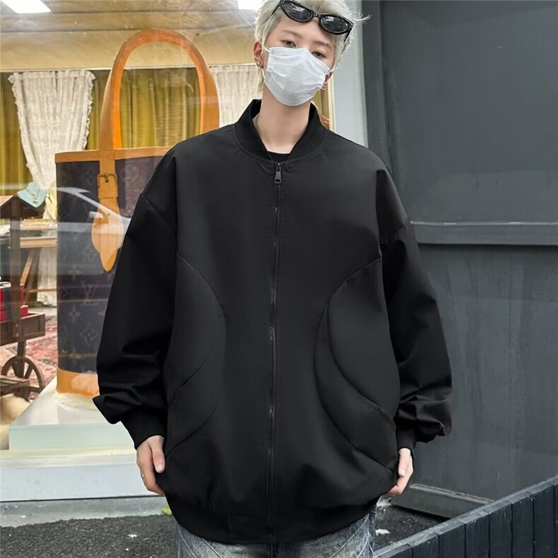 夹克男士冬季潮流复古时尚休闲宽松纯色棒球服外套W6277-P55,男装夹克,星座412-2