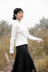 时尚百搭半高领简约舒适显瘦修身款，女装羊毛衫，米琪莲羊绒