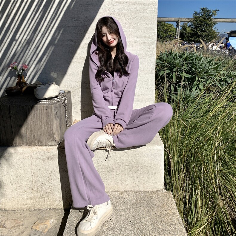 【新款】紫色休闲运动套装2D145-C603-P175-控288,女装套装/套裙,2D145