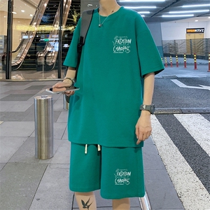 ！2023夏季新款男士华夫格短袖T恤套装青少年半袖HTZ42P55图片