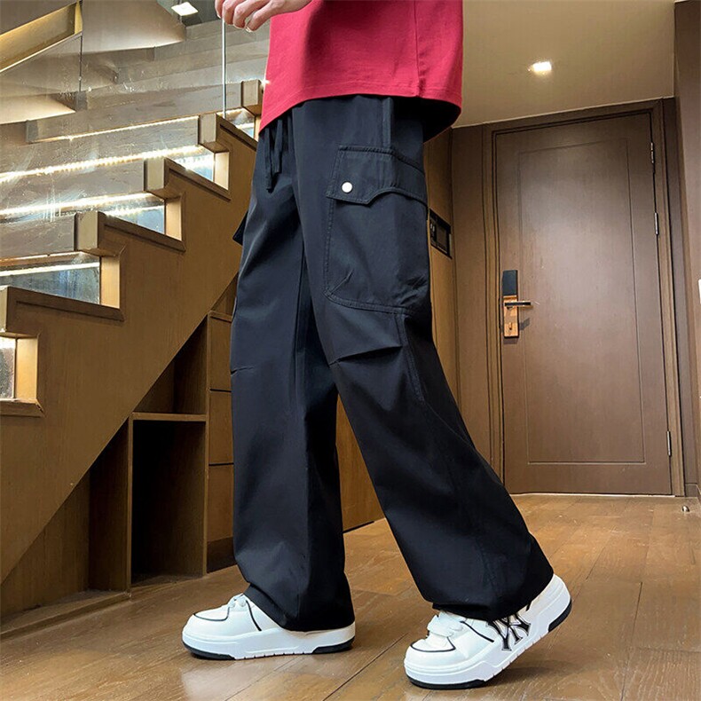 户外裤子男夏天潮美式机能伞兵工装裤宽松直筒阔腿长裤Z2521-P40，男装工装外套，星座509
