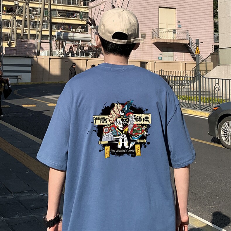 DX17016-P20纯棉短袖t恤男大码半袖打底衫宽松体恤衫港风,男装T恤,电商A040
