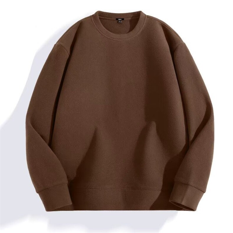 摇粒绒卫衣男秋冬款加绒加厚外套男士纯色内搭打底衫男装，男装卫衣，玖雅羊绒