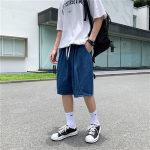 夏季复古直简裤ins高街水洗牛仔短裤百搭阔腿五分裤 K3654-P33图片