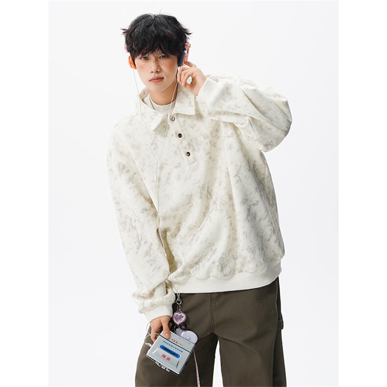 现货WY10165-特P48控88美式复古解构拼接大码男宽松情侣套头卫衣,男装卫衣,电商A059
