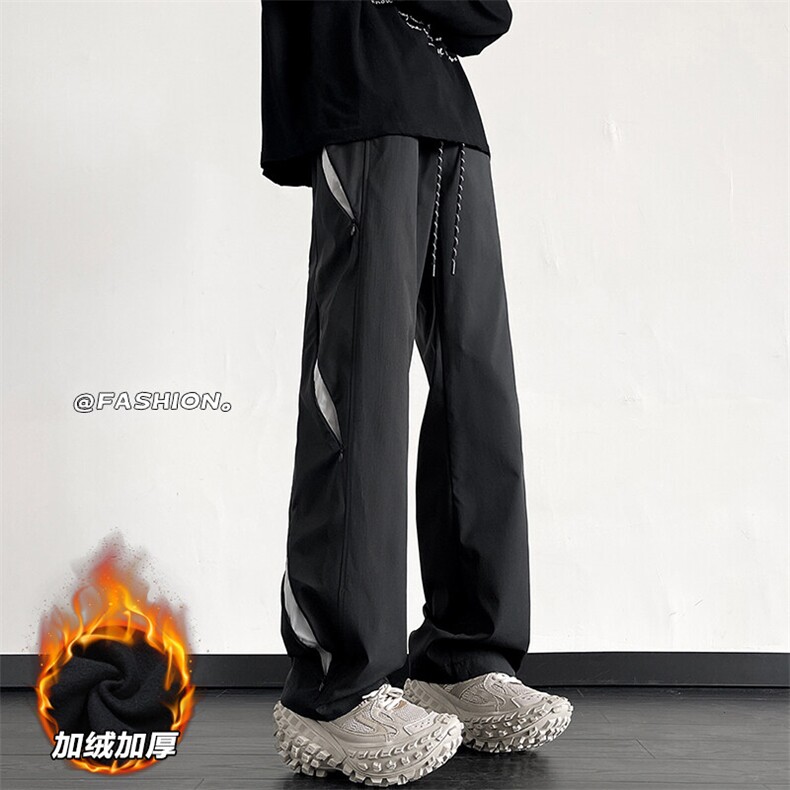 特批P45无差价冬季加厚保暖防泼水时尚痞帅阔腿裤男士K1361J加绒，男装休闲裤，电商A001-1