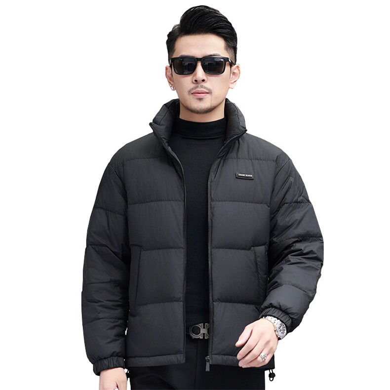 冬季2024羽绒服男青年潮服白鸭绒加厚加绒短款面包服立领时尚外套,男装羽绒服,钱塘6003（原4033）