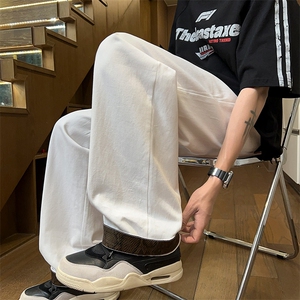 美式ins简约纯色长裤创意裤口设计休闲直筒长裤25XK67078特批28图片