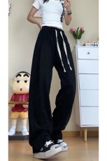 纯色垂感抽绳休闲裤宽松直筒裤男女同款K8651-特价P40，男装休闲裤，电商A007