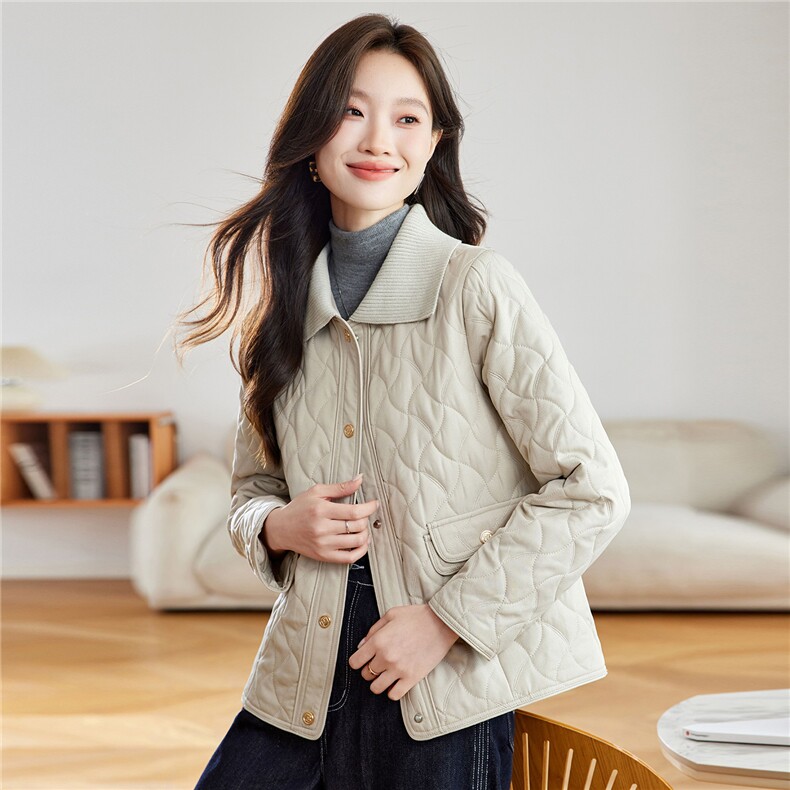 时尚翻领超好看夹棉加厚外套女2025秋冬新款洋气百搭轻薄保暖棉服,女装棉衣/棉服,沐七七