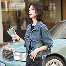 梦依缘2025年秋时尚精品牛仔外套，女装短外套，梦依缘