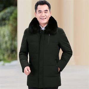8805/P135 大货！中老年棉袄男老人中长款棉衣男加绒加厚爸爸外套图片