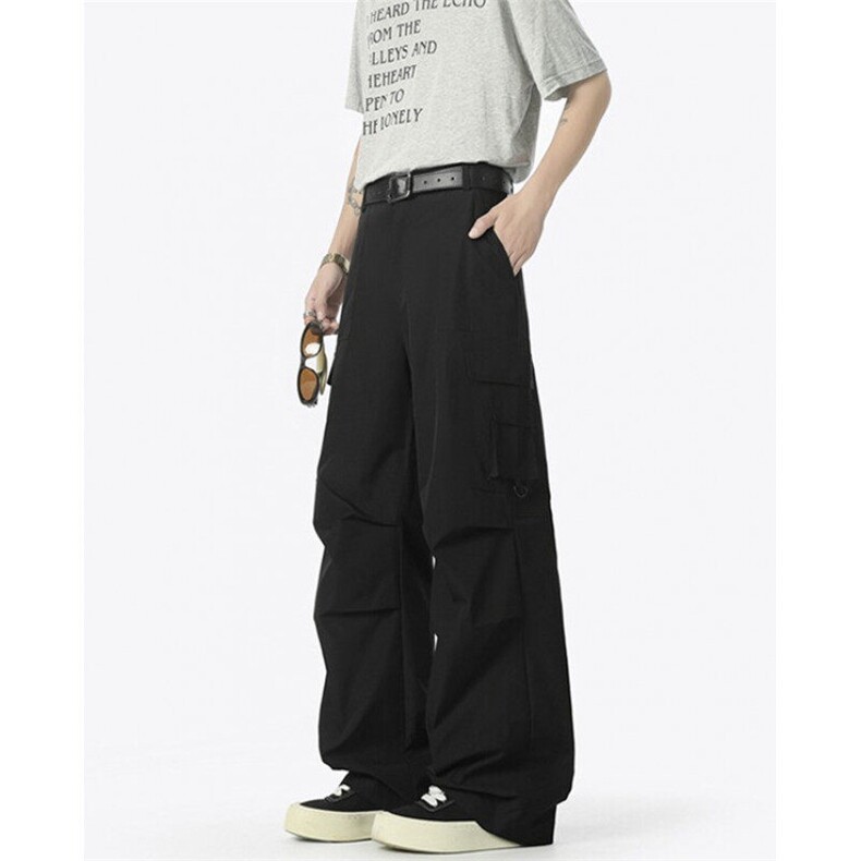 伞兵工装裤男潮牌夏季宽松直筒褶皱阔腿裤子男痞帅休闲裤K10160，男装工装外套，星座1116A（原606A-3）