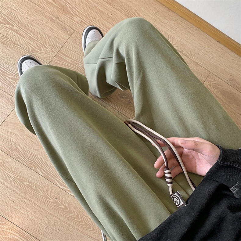 8XL-M 特大码休闲裤男生简约休闲日系宽松直通长裤胖子男K933P40图片