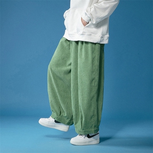 秋冬 日系大码蓝底中性风直筒宽松阔腿长裤工装灯芯绒 K152/P65图片