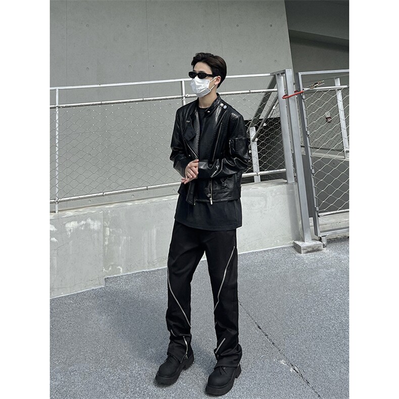B221美式ins高街暗黑小众拉链情侣休闲冲锋裤LK23030-P65控88,男装休闲裤,电商B221
